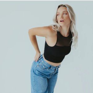 NWT Klassy Network Brami Mesh top Black Size XXS